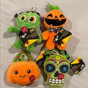Vibrant Life Halloween Dog Chew Toys - Set of 4 Plush Squeakers, 6"-8"